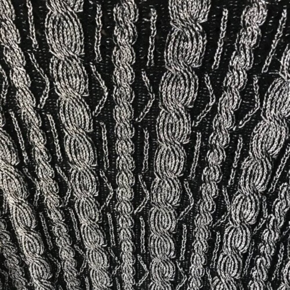 Franco Valeri Vintage 80s Cable Knit Metallic Knit Sweater Top Tunic Chunky Rare - Picture 5 of 15